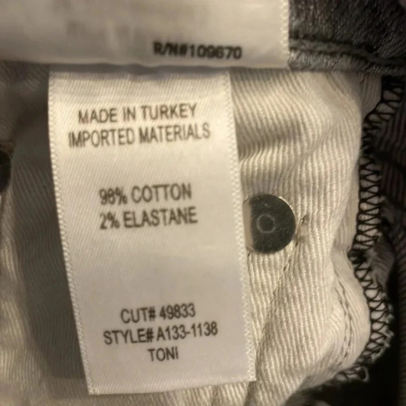 Agolde Mirror Gray Toni Mid Rise Straight Jeans 23 - Picture 7 of 7